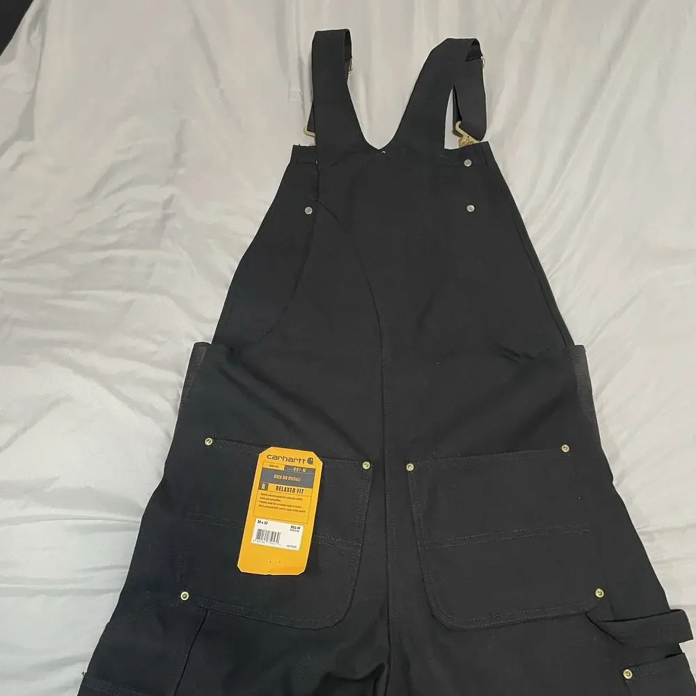 Carhartt Black Work Overalls Bib Pants